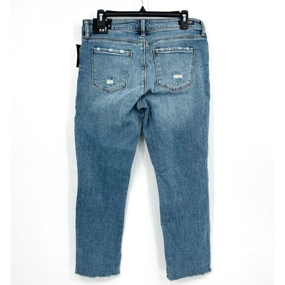 Kut From the Kloth Womens Reese Straight Leg Ankle Jeans Size 8 Raw Hem Blue NWT - Picture 7 of 11